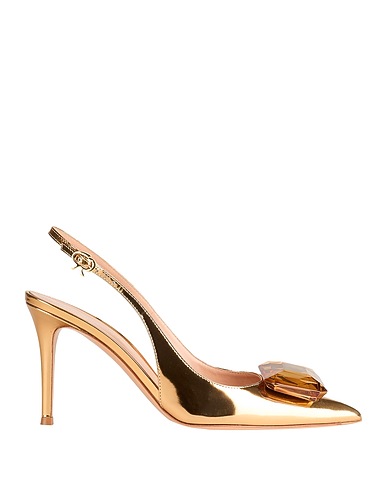 GIANVITO ROSSI Pump Gold Leather