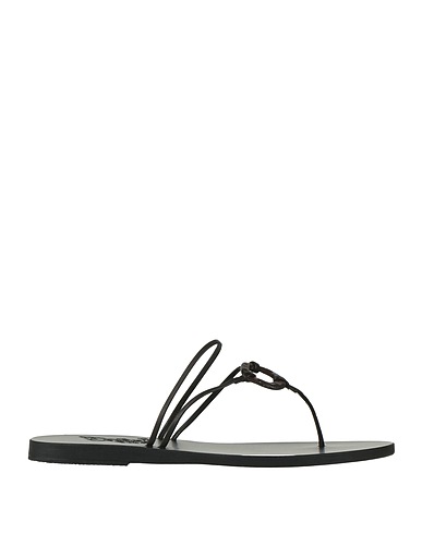 ANCIENT GREEK SANDALS Flip flops Black Textile fibers