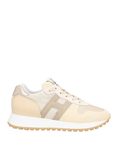HOGAN Sneakers Ivory Leather, Textile fibres