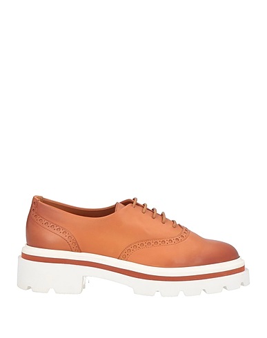 SANTONI Laced shoes Tan Leather
