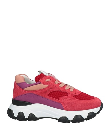 HOGAN Sneakers Brick red Leather, Textile fibres