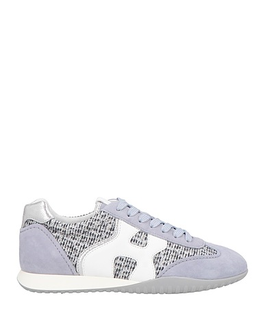 HOGAN Sneakers Grey Leather, Textile fibres