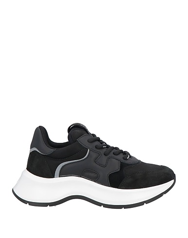 HOGAN Sneakers Black Leather, Textile fibres