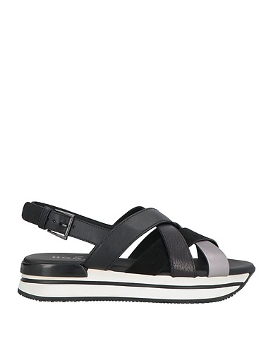 HOGAN Sandals Black Leather