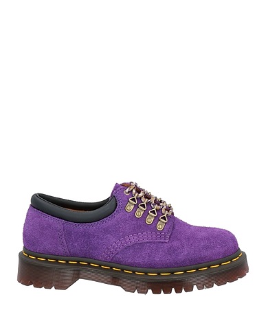 DR. MARTENS Laced shoes Purple Leather