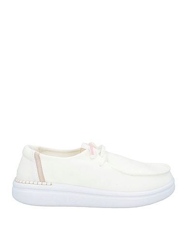 HEY DUDE Laced shoes Ivory Textile fibres