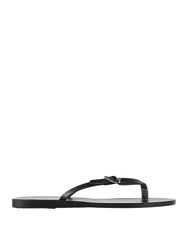 ANCIENT GREEK SANDALS Flip flops Black Leather