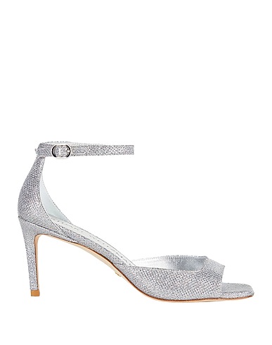STUART WEITZMAN Sandals Silver Textile fibers
