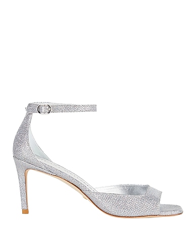 STUART WEITZMAN Sandals ARGENTO Textile fibers