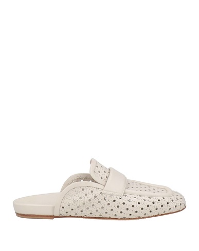 HALMANERA Mules and clogs Light grey Leather