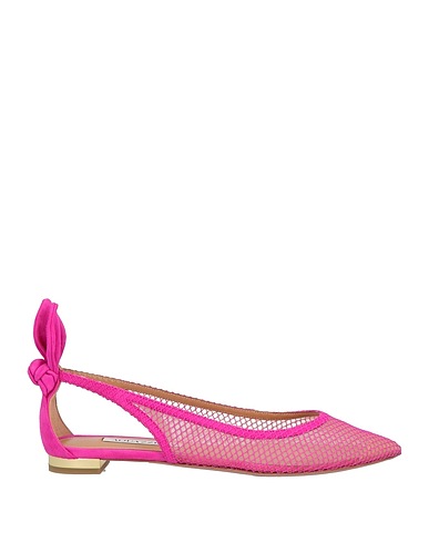 AQUAZZURA Ballet flats Fuchsia Leather, Textile fibres