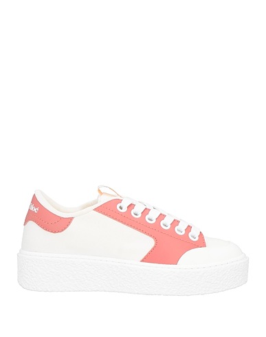 SEE BY CHLOÉ Sneakers White Leather, Textile fibers