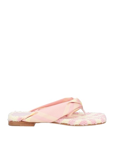 BURBERRY Flip flops Light pink Leather, Textile fibers