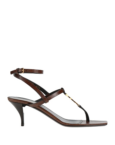 SAINT LAURENT Flip flops Chocolate brown Leather