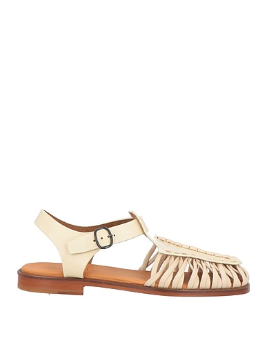 HEREU Sandals Ivory Leather, Textile fibres
