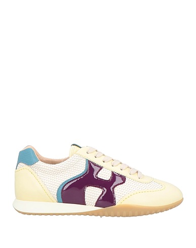 HOGAN Sneakers Pastel yellow Leather, Textile fibres