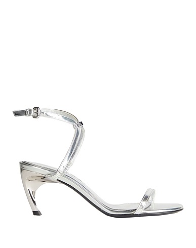 MCQUEEN Sandals Silver Leather