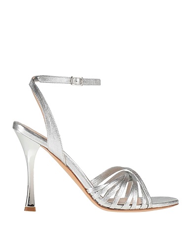 FRANCO COLLI Sandals Silver Leather