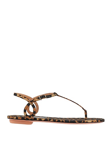 AQUAZZURA Flip flops Camel Textile fibres