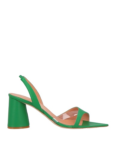 JORGEENAH Sandals Green Leather, Plastic