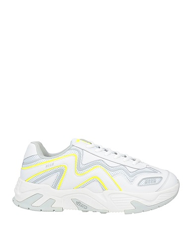 MSGM Sneakers White Leather, Textile fibers