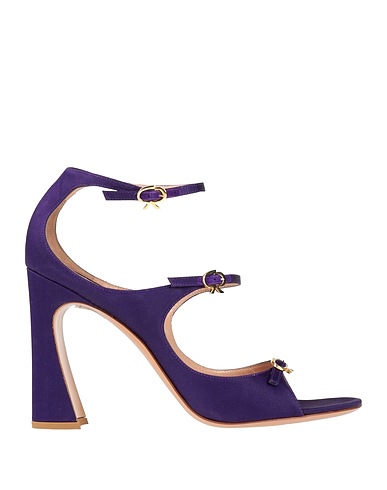 GIANVITO ROSSI Sandals Dark purple Textile fibers
