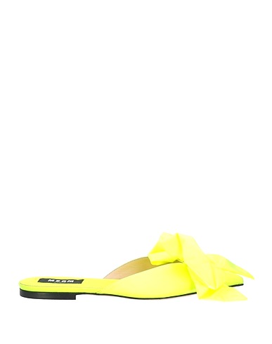 MSGM Mules and clogs Lime green Textile fibres