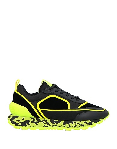 BALMAIN Sneakers Black Calfskin, Polyamide