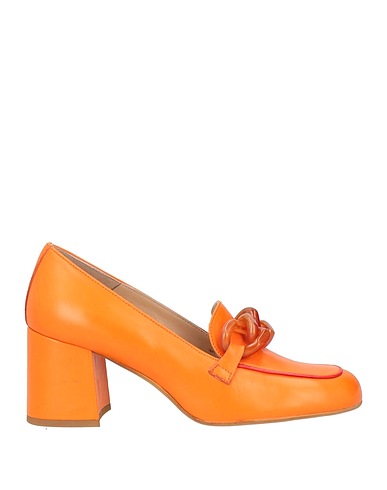 LES:VENUES Loafers Orange Leather