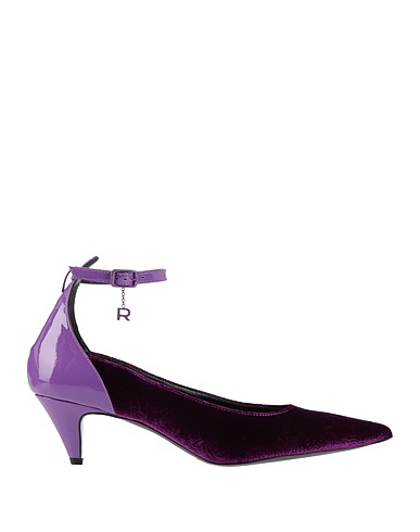 ROCHAS Pump Purple Textile fibers, Leather