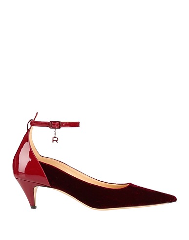 ROCHAS Pump Burgundy Textile fibers, Leather