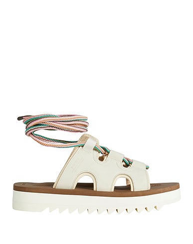 SUICOKE Sandals Beige Leather, Textile fibres