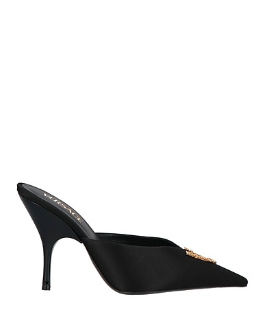 VERSACE Mules and clogs Black Textile fibres