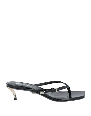 VERSACE Flip flops Black Calfskin