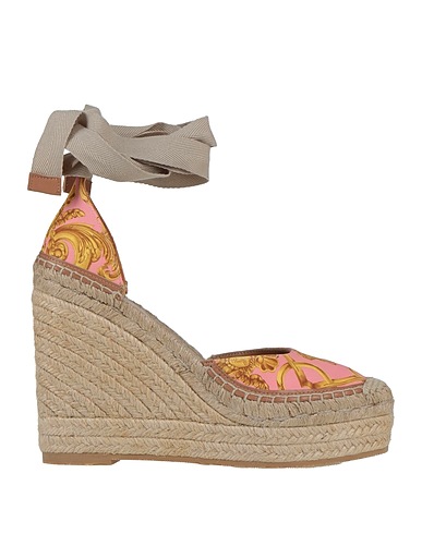 VERSACE Espadrilles Pink Textile fibers, Leather