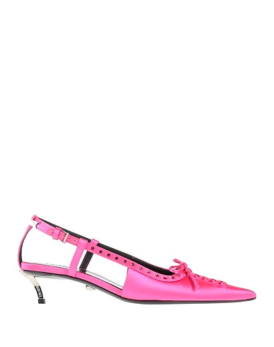 VERSACE Pump Fuchsia Leather, Textile fibers