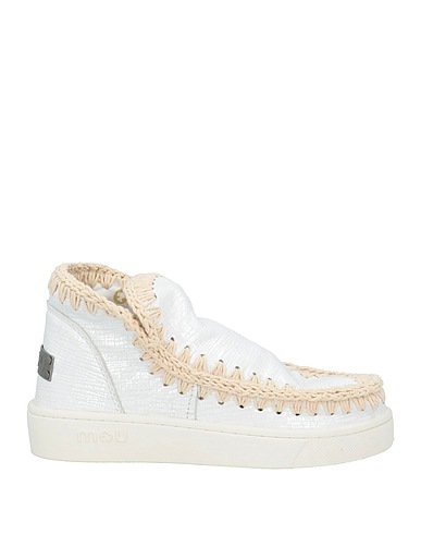 MOU Ankle boot White Goat skin, Textile fibres