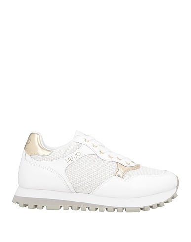 LIU •JO Sneakers White Calfskin, Textile fibres