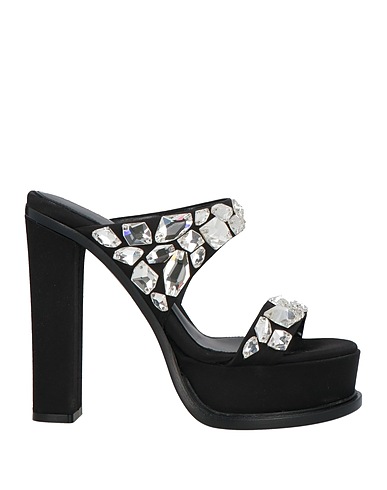 MCQUEEN Sandals Black Textile fibers