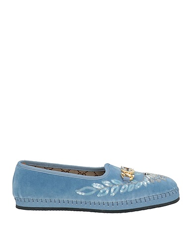 GUCCI Loafers Light blue Textile fibres