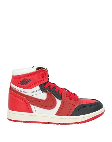 NIKE Sneakers Red Leather, Textile fibres