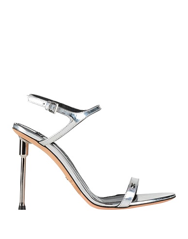 ELISABETTA FRANCHI Sandals Silver Leather