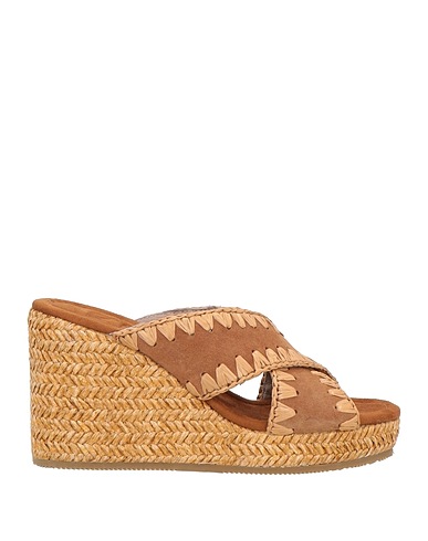 MOU Espadrilles Brown Leather, Natural raffia