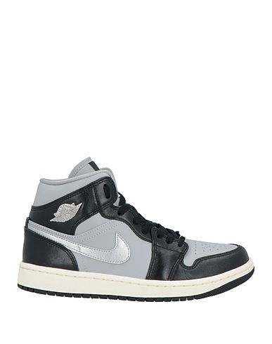 JORDAN Sneakers Grey Leather, Textile fibers