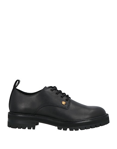 VERSACE Laced shoes Black Calfskin