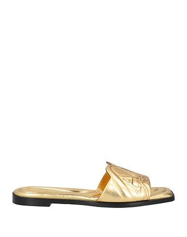 MCQUEEN Sandals Gold Leather