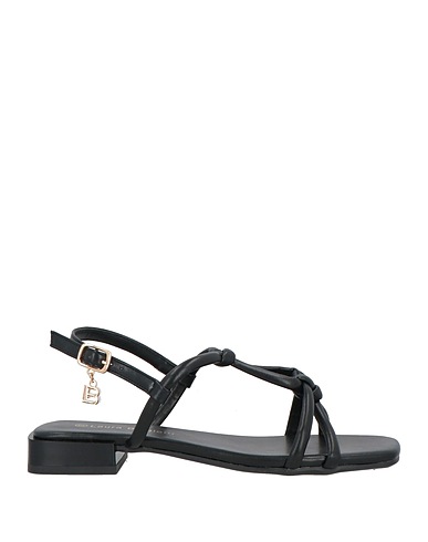 LAURA BIAGIOTTI Sandals Black Textile fibres