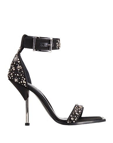 MCQUEEN Sandals Black Silk