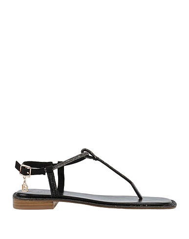 LAURA BIAGIOTTI Flip flops Black Textile fibres