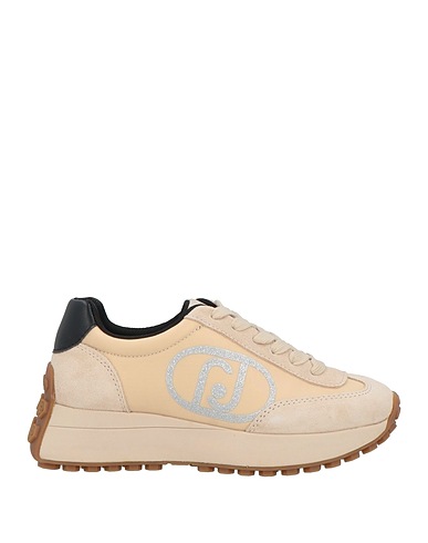 LIU •JO Sneakers Beige Textile fibres, Cow leather